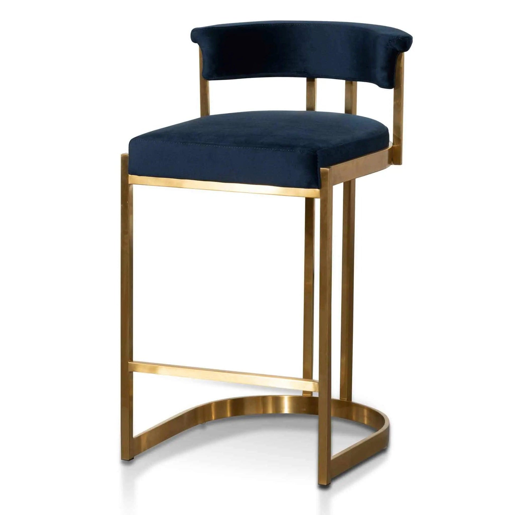 Calibre Indigo Velvet Bar Stool - Golden Base BS6273-BS - StoolsBS6273-BS 2