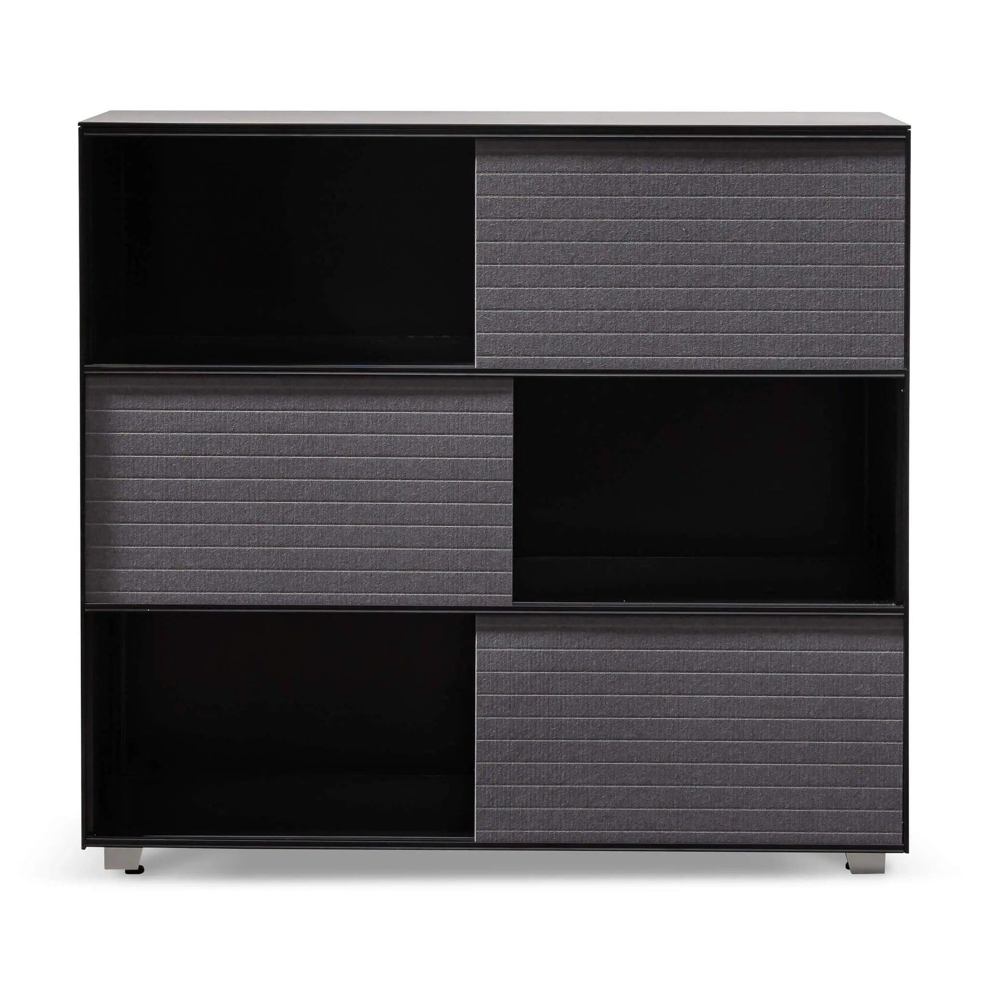 Calibre Inter-layered Black Storage Cabinet - Grey Doors DT6548-SN - Storage CabinetDT6548-SN 2