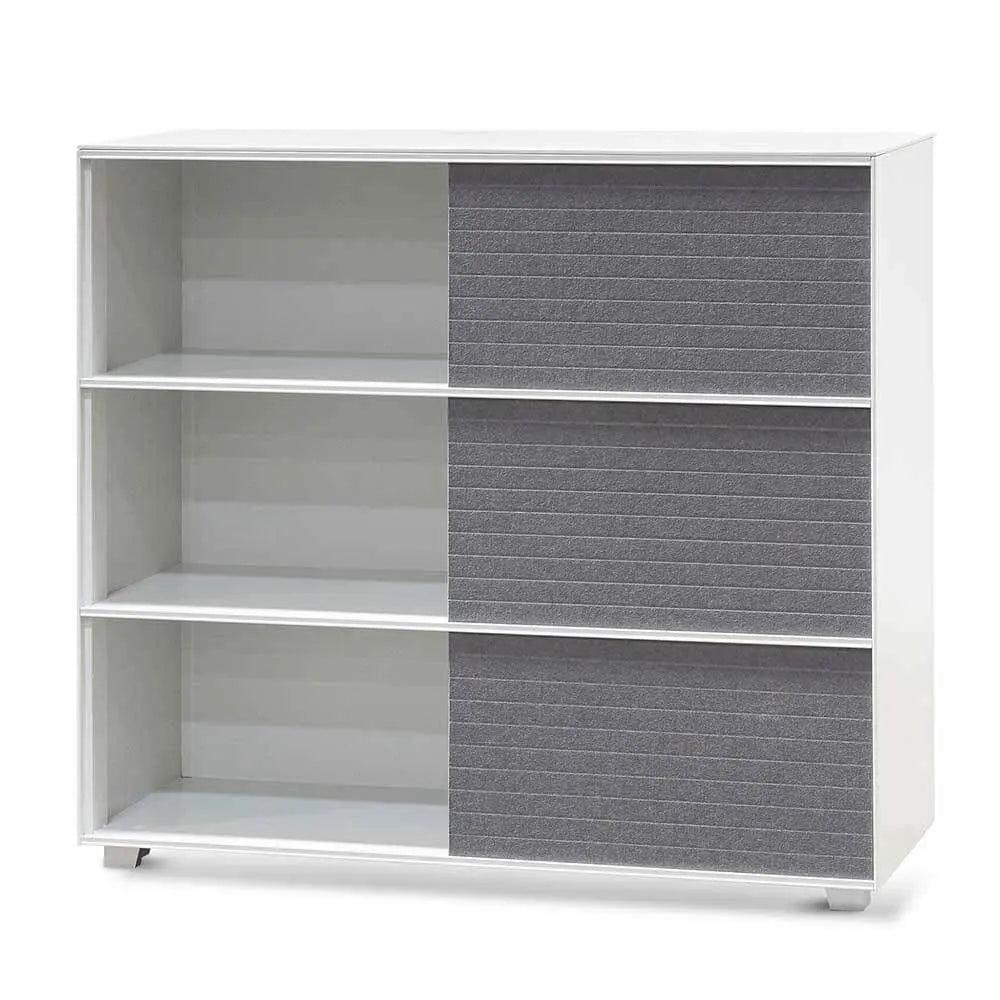Calibre Inter-layered White Storage Cabinet - Grey Doors DT6169-SN - Storage CabinetDT6169-SN 4