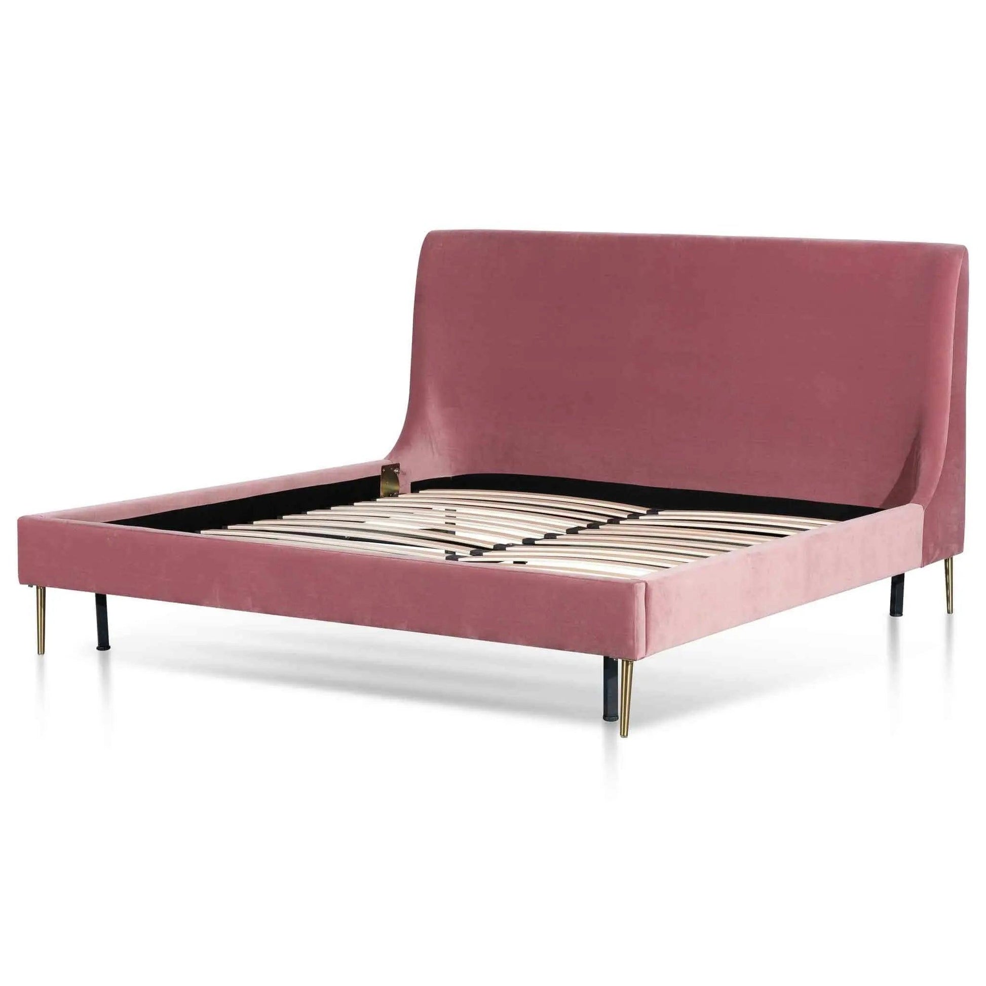 Calibre King Bed Frame - Blush Peach Velvet BD6279-MI - BedsBD6279-MI 5
