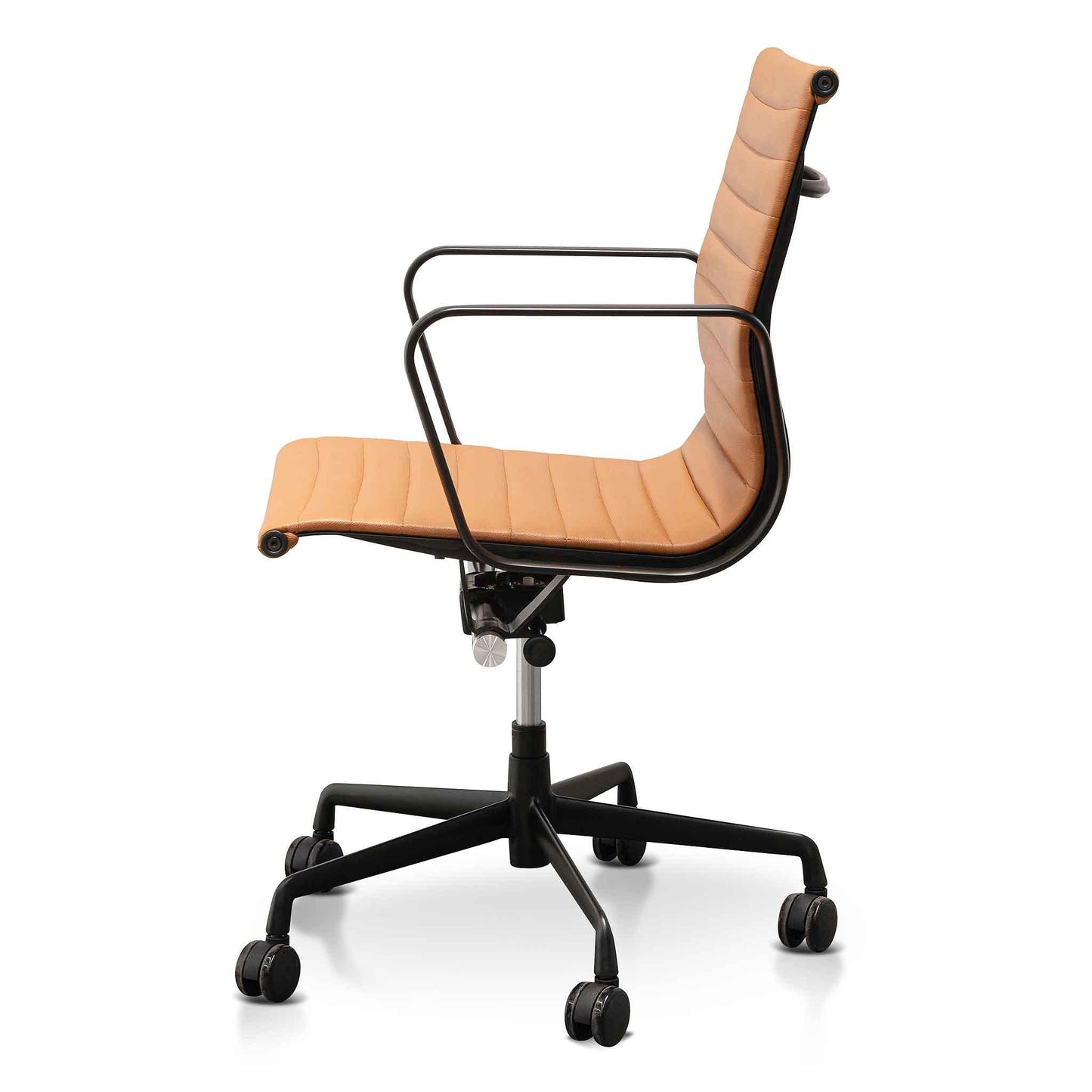 Calibre Low Back Office Chair - Saddle Tan in Black Frame OC6403-YS-Office/Gaming Chairs-Calibre-Prime Furniture