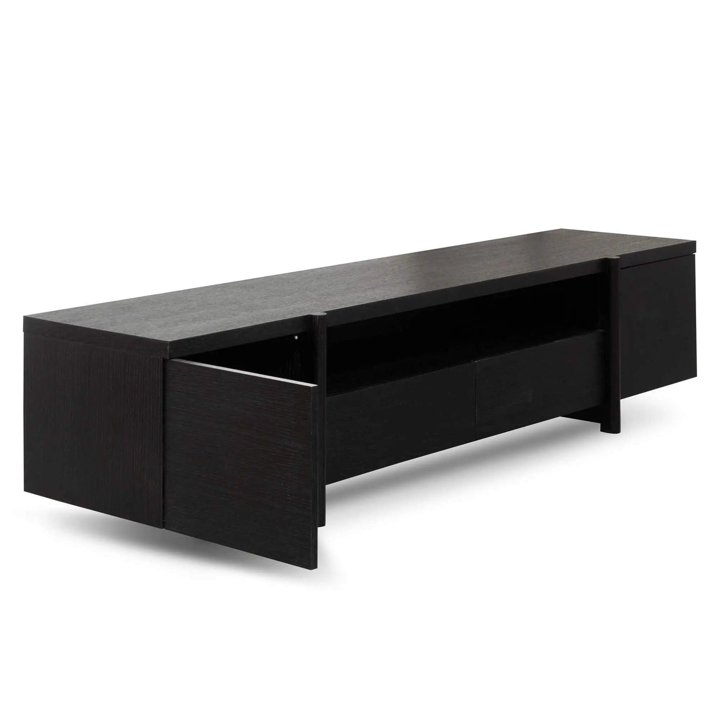 Calibre Lowline 2.1m Entertainment TV Unit - Black Oak - Timber Legs TV2611-BB - Entertainment UnitsTV2611-BB 4