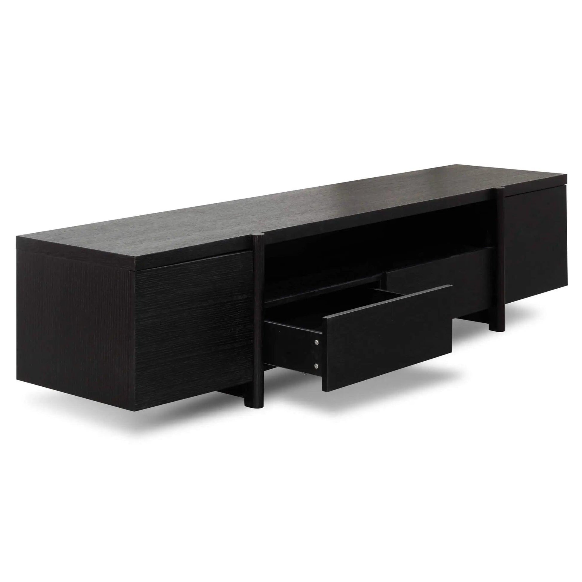 Calibre Lowline 2.1m Entertainment TV Unit - Black Oak - Timber Legs TV2611-BB - Entertainment UnitsTV2611-BB 5