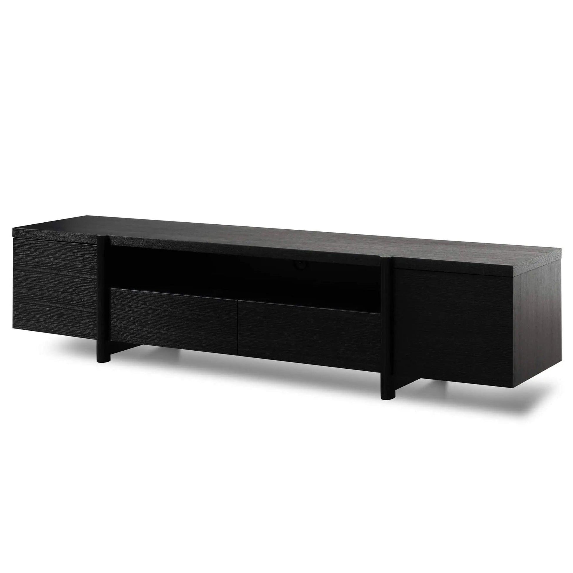 Calibre Lowline 2.1m Entertainment TV Unit - Black Oak - Timber Legs TV2611-BB - Entertainment UnitsTV2611-BB 2