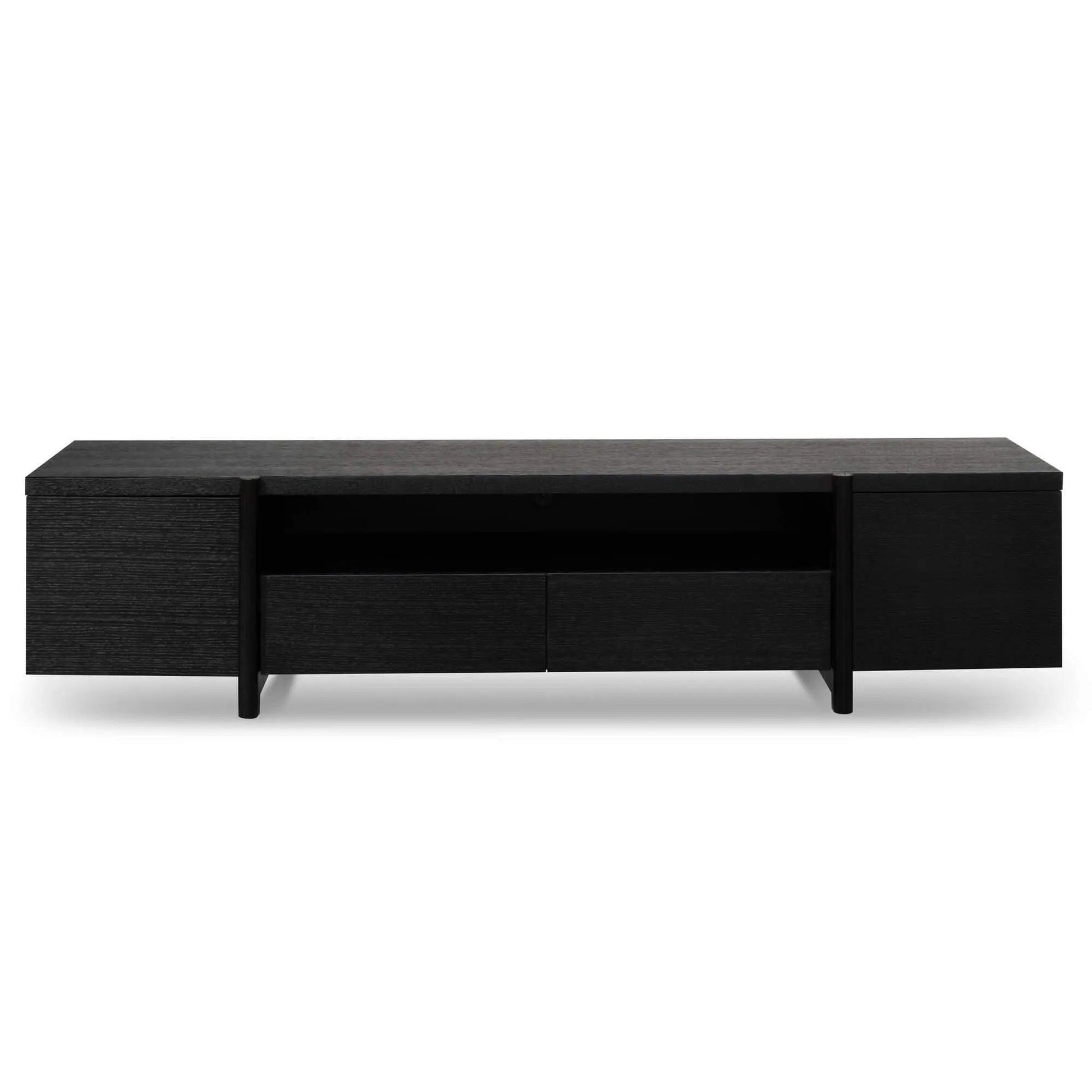 Calibre Lowline 2.1m Entertainment TV Unit - Black Oak - Timber Legs TV2611-BB - Entertainment UnitsTV2611-BB 1