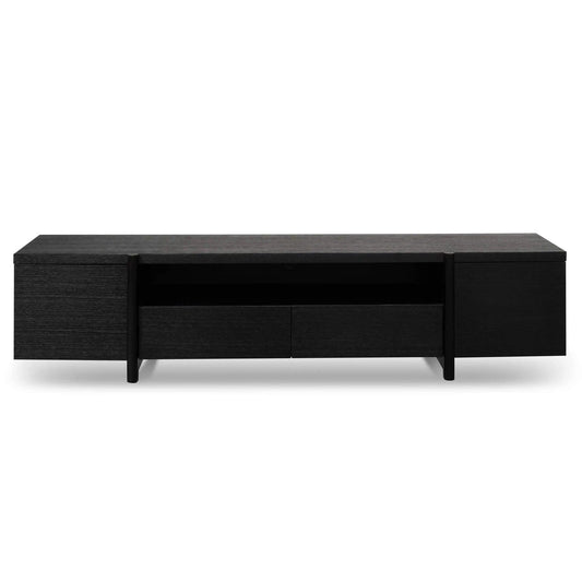 Calibre Lowline 2.1m Entertainment TV Unit - Black Oak - Timber Legs TV2611-BB - Entertainment UnitsTV2611-BB 1