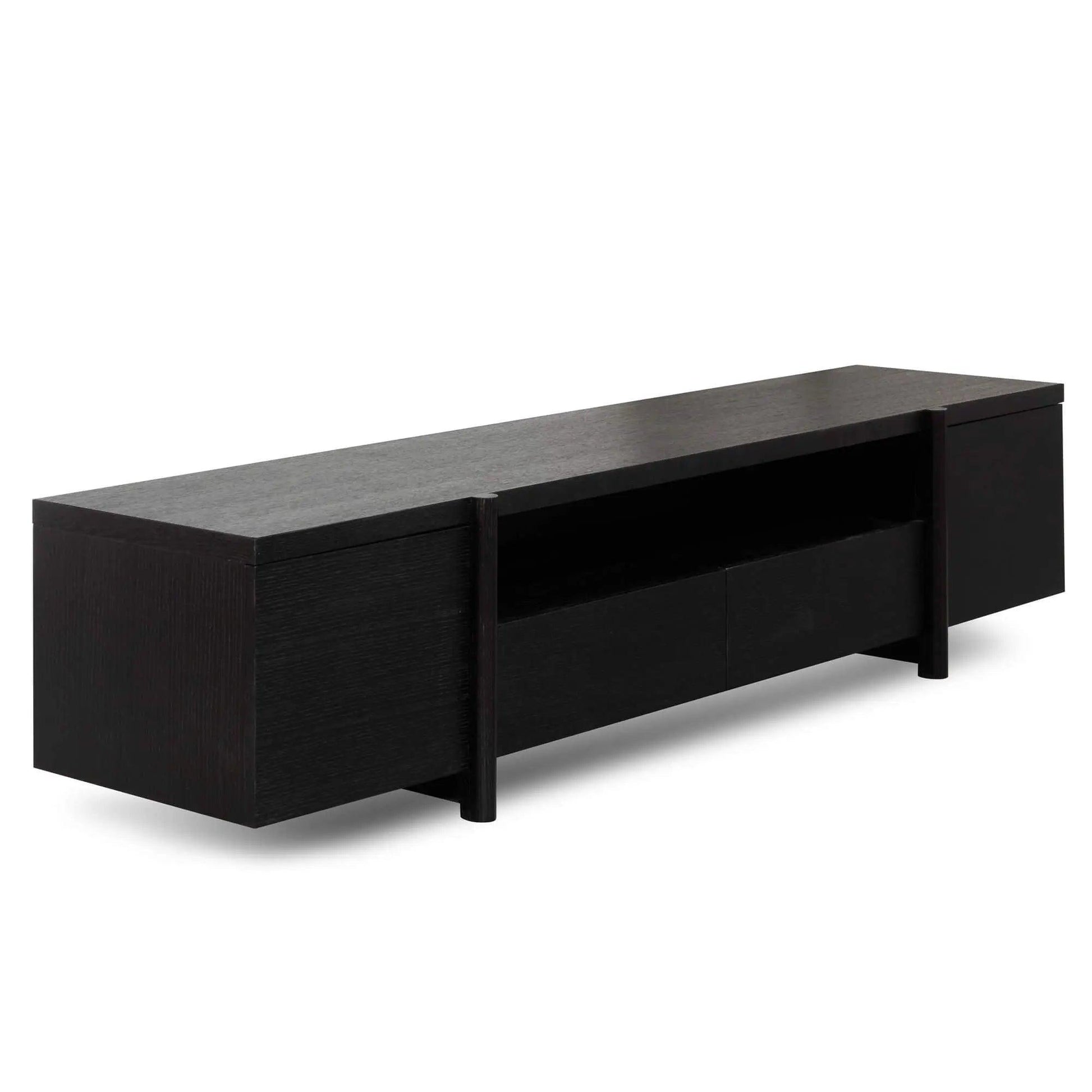 Calibre Lowline 2.1m Entertainment TV Unit - Black Oak - Timber Legs TV2611-BB - Entertainment UnitsTV2611-BB 3