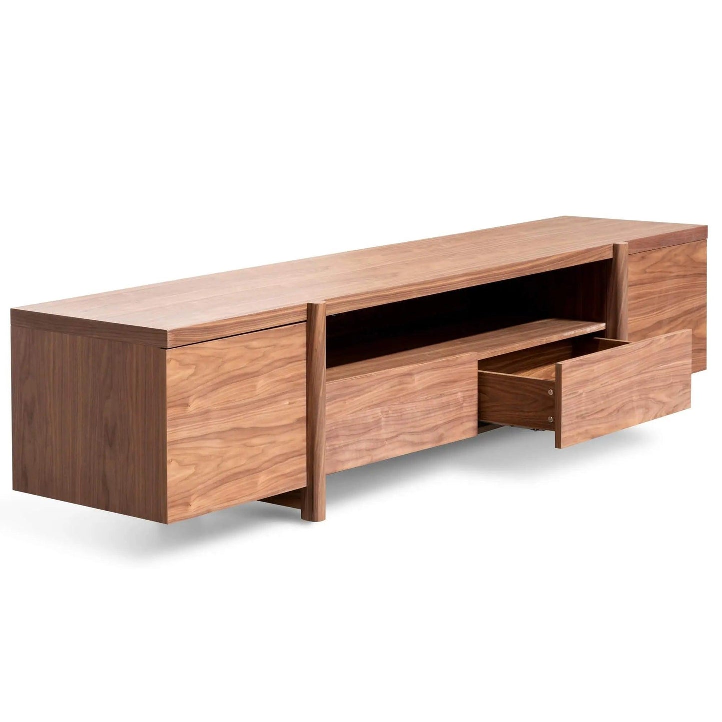 Calibre Lowline 2.1m Entertainment TV Unit In Walnut - Timber Legs TV2610-BB - Entertainment UnitsTV2610-BB 5