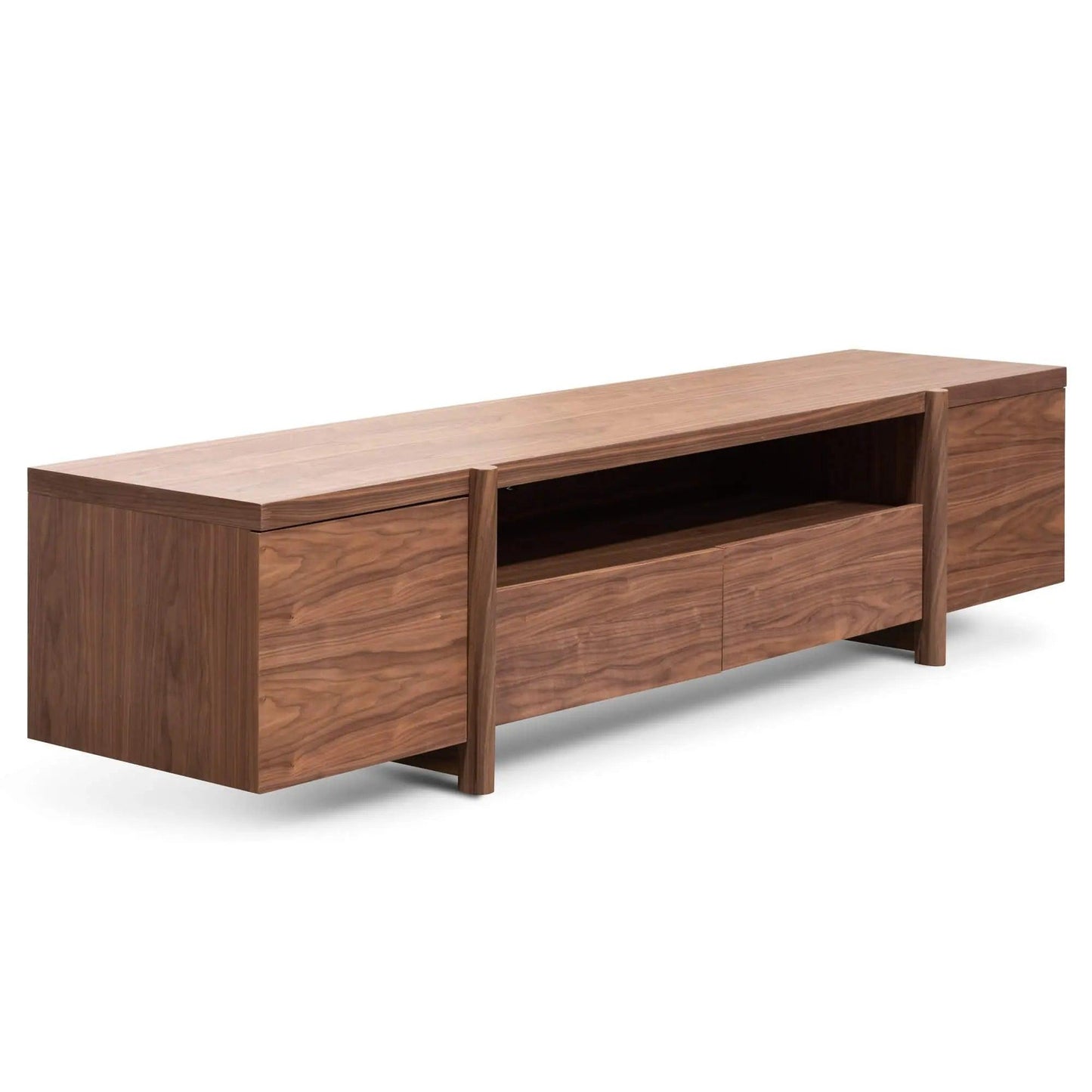 Calibre Lowline 2.1m Entertainment TV Unit In Walnut - Timber Legs TV2610-BB - Entertainment UnitsTV2610-BB 3