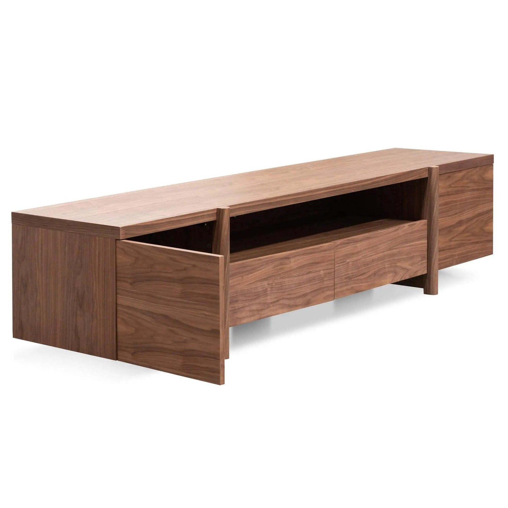 Calibre Lowline 2.1m Entertainment TV Unit In Walnut - Timber Legs TV2610-BB - Entertainment UnitsTV2610-BB 4