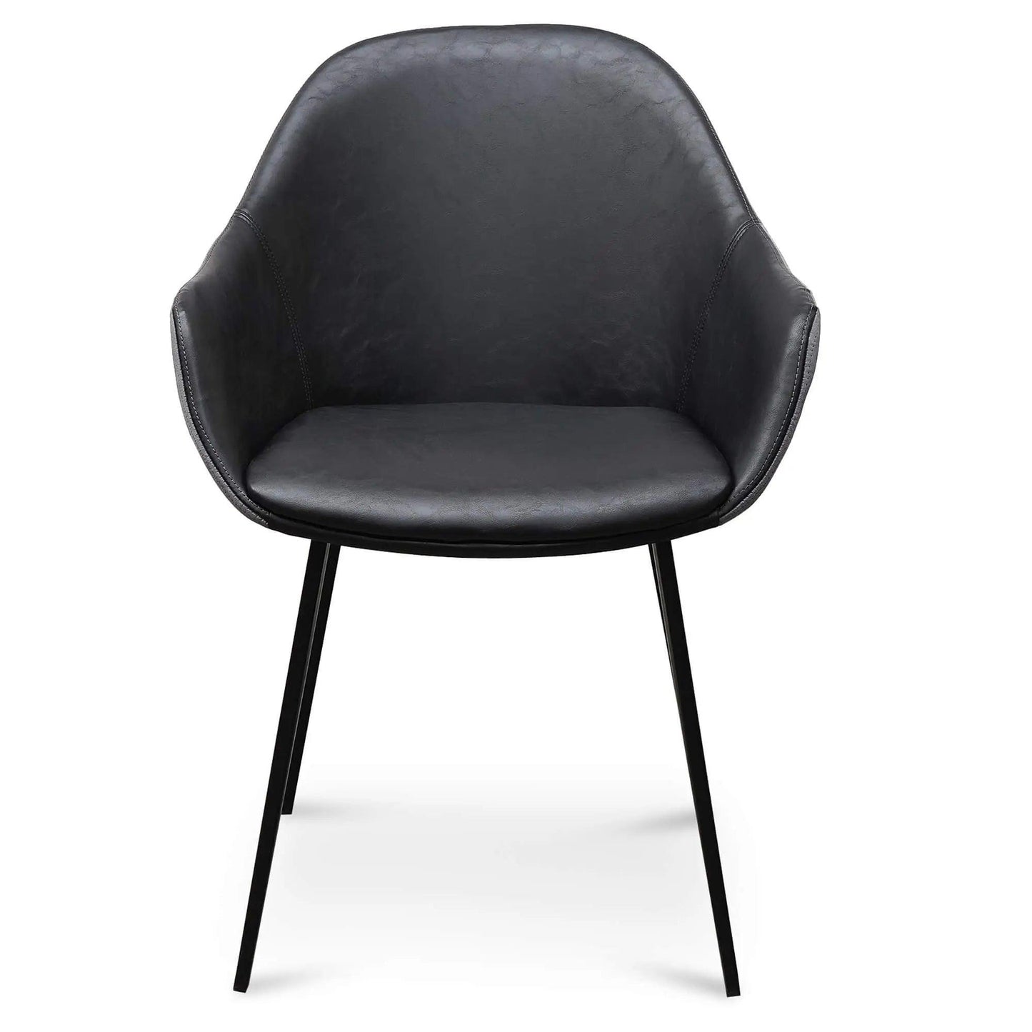 Calibre PU Leather Dining Chair - Antique Black - Charcoal Velvet (Set of 2) DC2750-SEx2 - Dining ChairsDC2750-SEx2 5