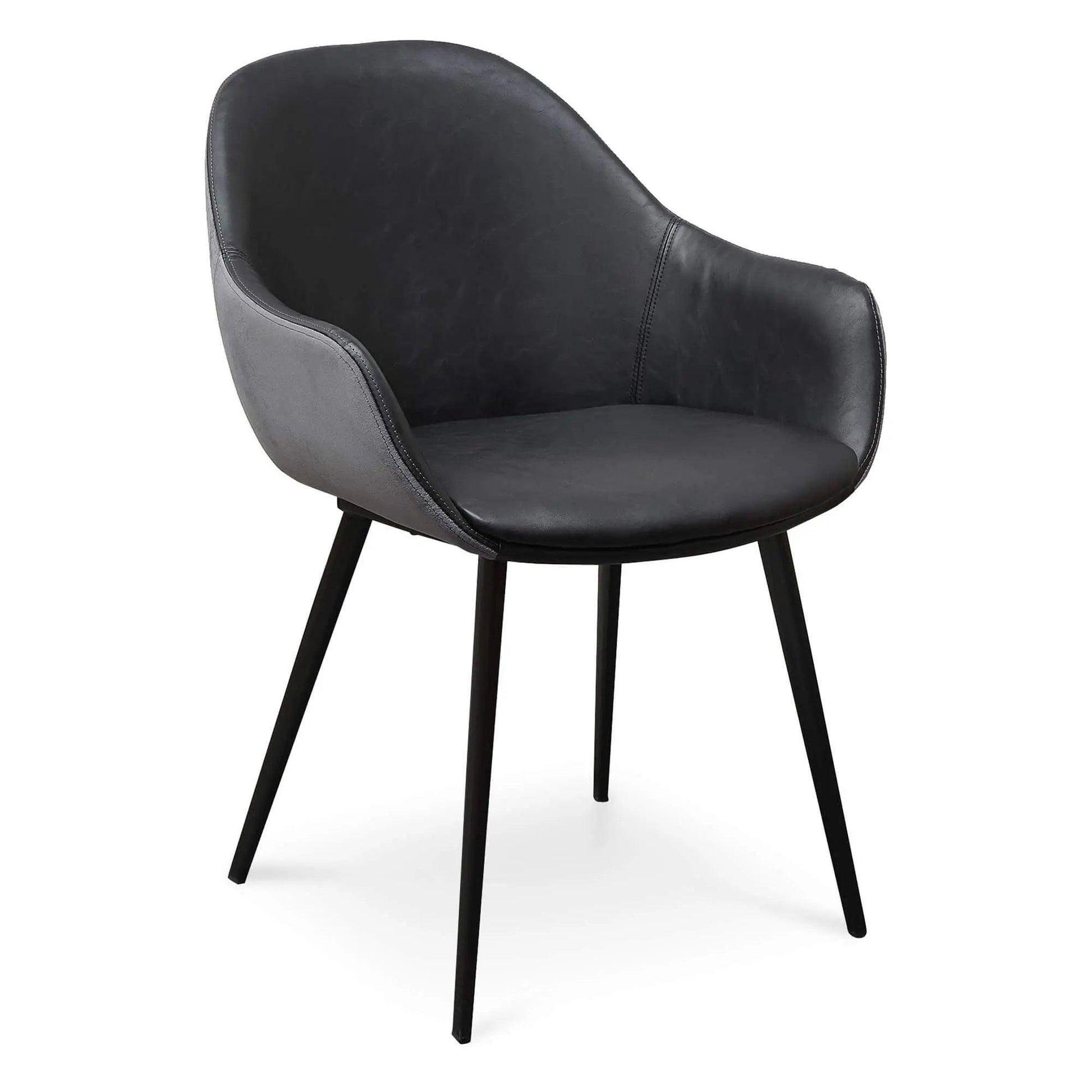 Calibre PU Leather Dining Chair - Antique Black - Charcoal Velvet (Set of 2) DC2750-SEx2 - Dining ChairsDC2750-SEx2 2