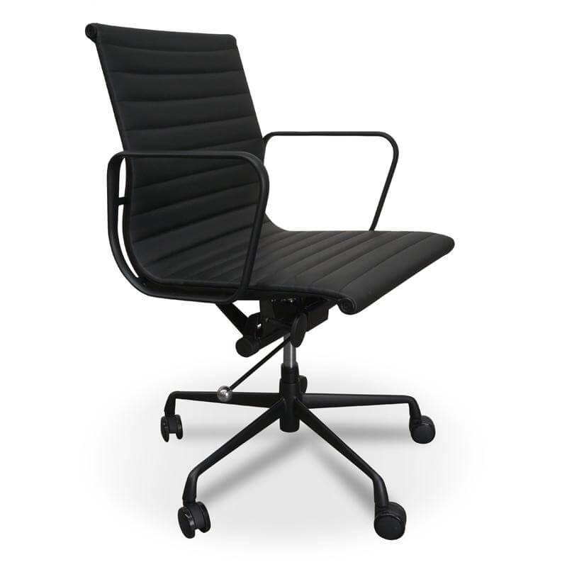 Calibre PU Leather Office Chair - Full Black OC121-Office/Gaming Chairs-Calibre-Prime Furniture