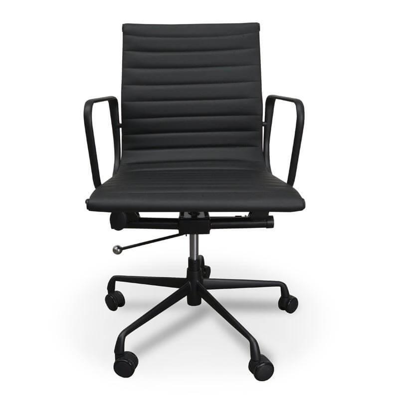 Calibre PU Leather Office Chair - Full Black OC121-Office/Gaming Chairs-Calibre-Prime Furniture