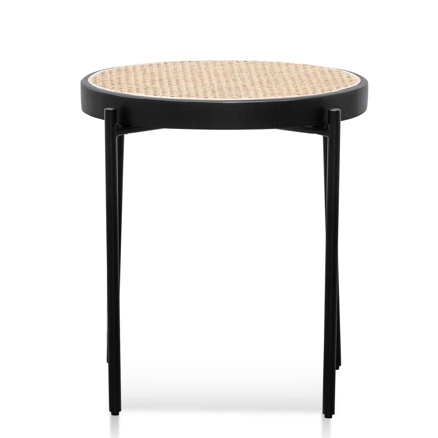 Calibre Rattan Top Side Table - Natural Top and Black Base ST6494-SD - Side TableST6494-SD 2
