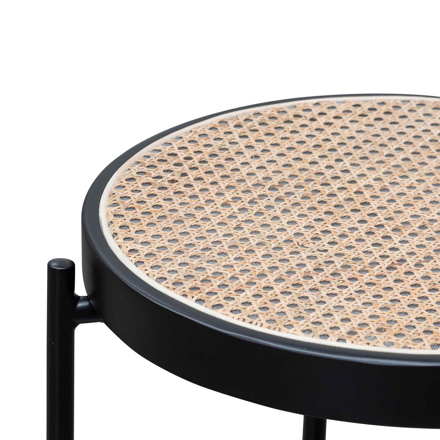 Calibre Rattan Top Side Table - Natural Top and Black Base ST6494-SD - Side TableST6494-SD 5