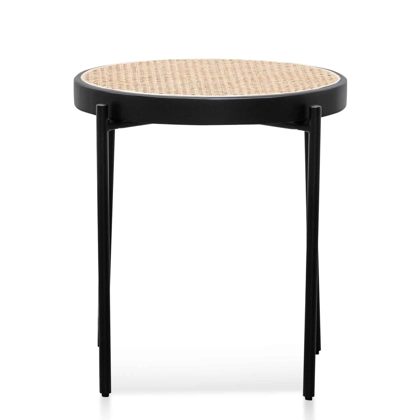 Calibre Rattan Top Side Table - Natural Top and Black Base ST6494-SD - Side TableST6494-SD 1