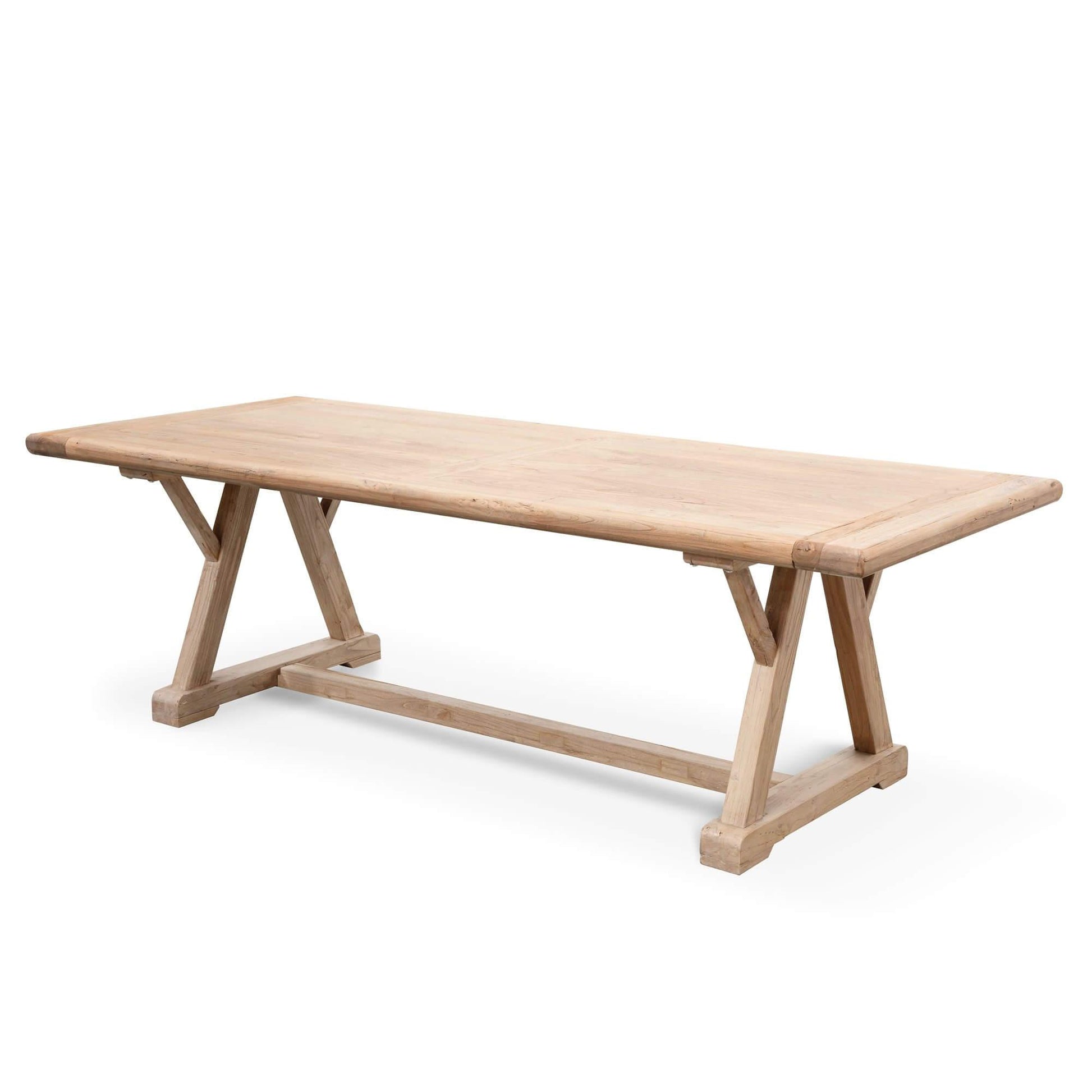 Calibre Reclaimed Elm Wood 2.4m Dining Table DT2576-Dining Tables-Calibre-Prime Furniture