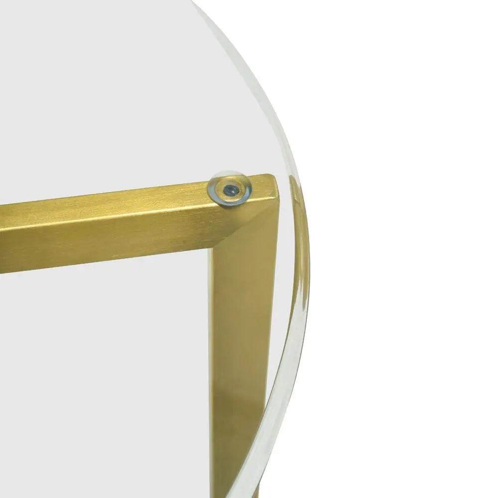 Calibre Round Glass Side Table - Gold Base ST2356-KS - Side TableST2356-KS 5