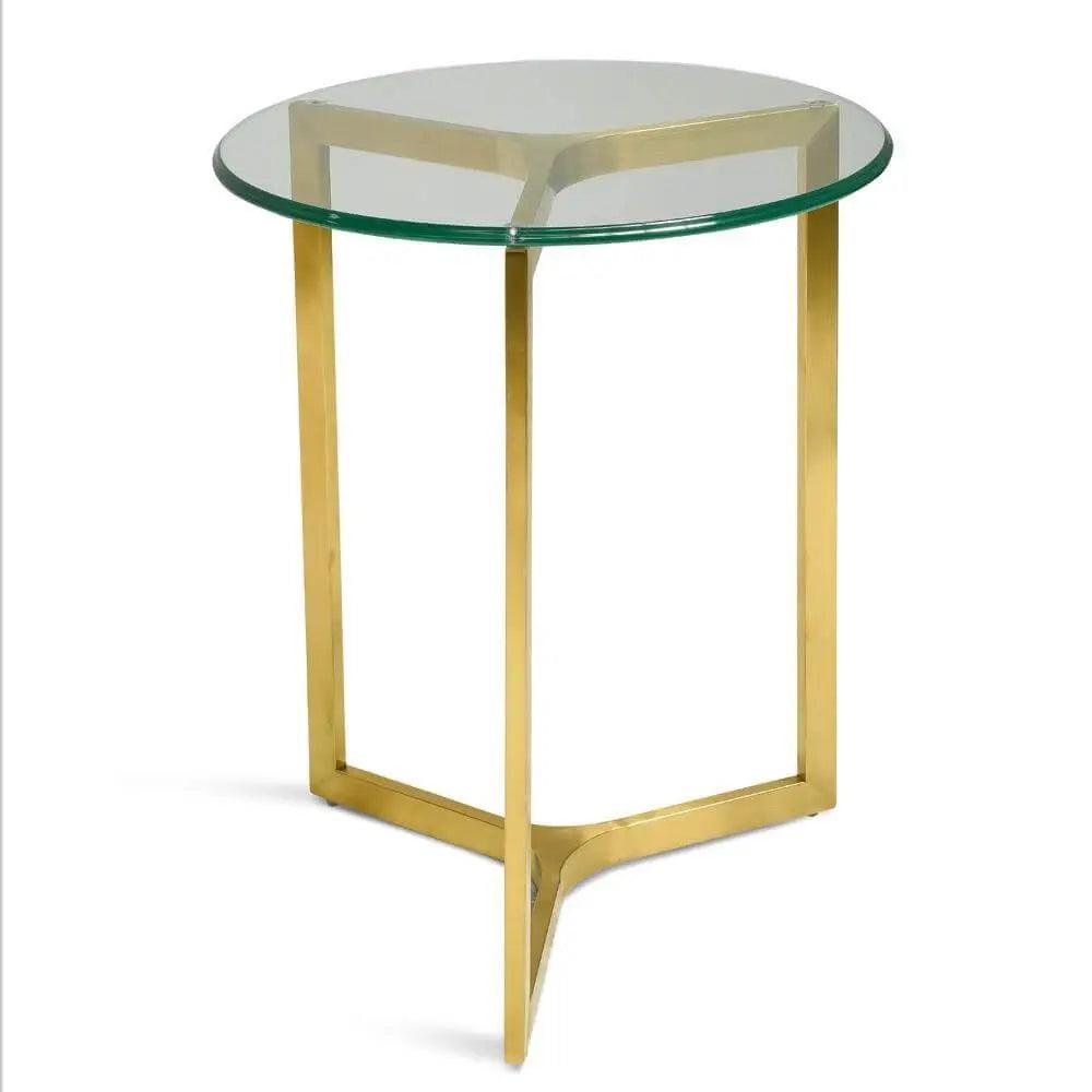 Calibre Round Glass Side Table - Gold Base ST2356-KS - Side TableST2356-KS 3