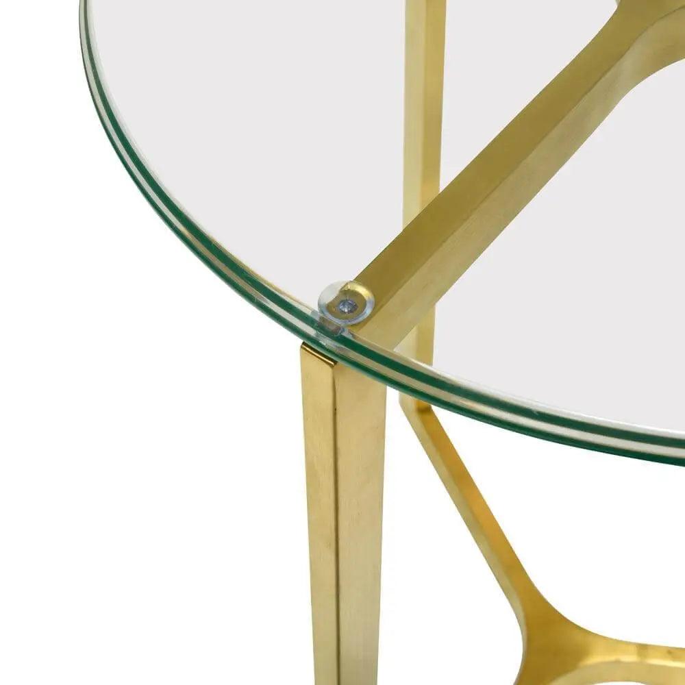 Calibre Round Glass Side Table - Gold Base ST2356-KS - Side TableST2356-KS 4