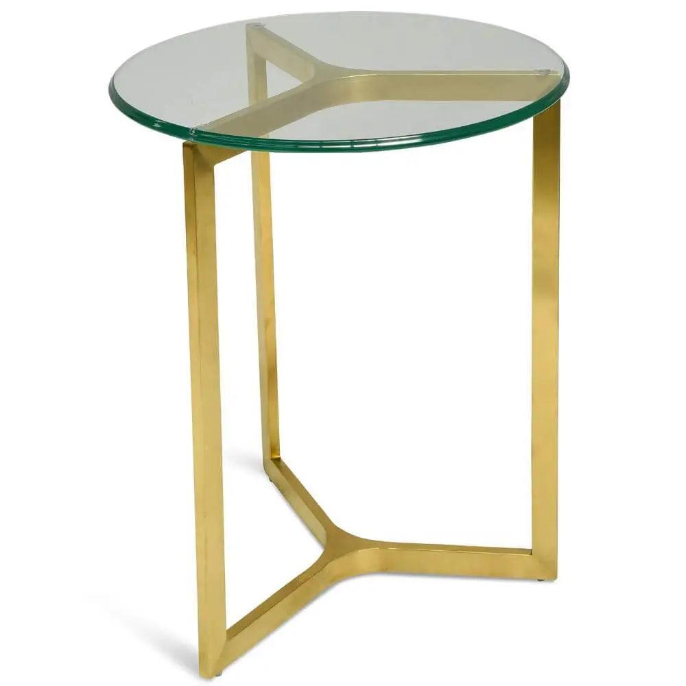 Calibre Round Glass Side Table - Gold Base ST2356-KS - Side TableST2356-KS 1