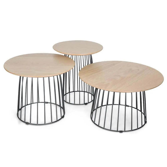 Calibre Side Table Set - Natural - Black ST2125-KD - Side TableST2125-KD 1