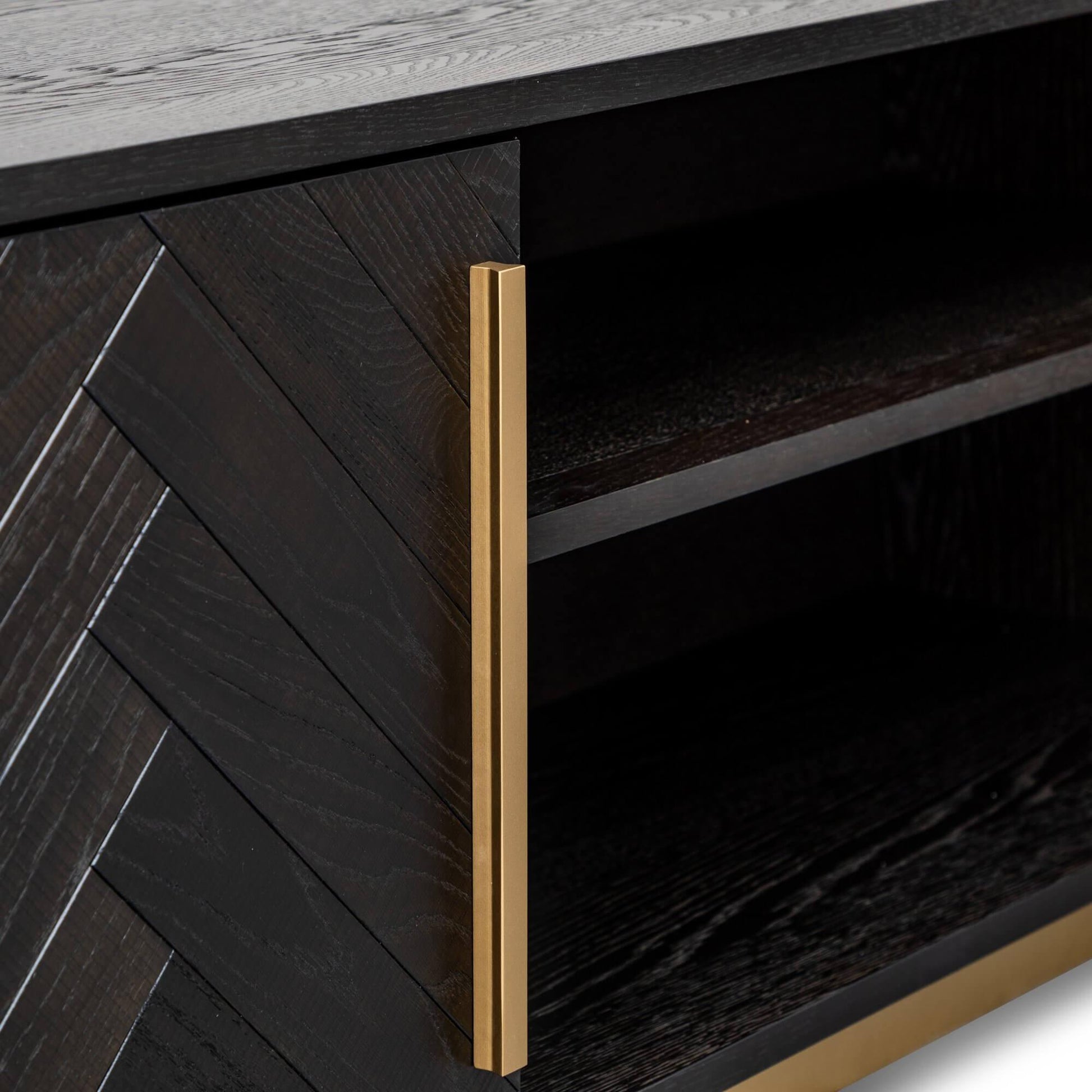 Calibre Wide Sideboard - Black and Brass DT2806-VN-Sideboards-Calibre-Prime Furniture