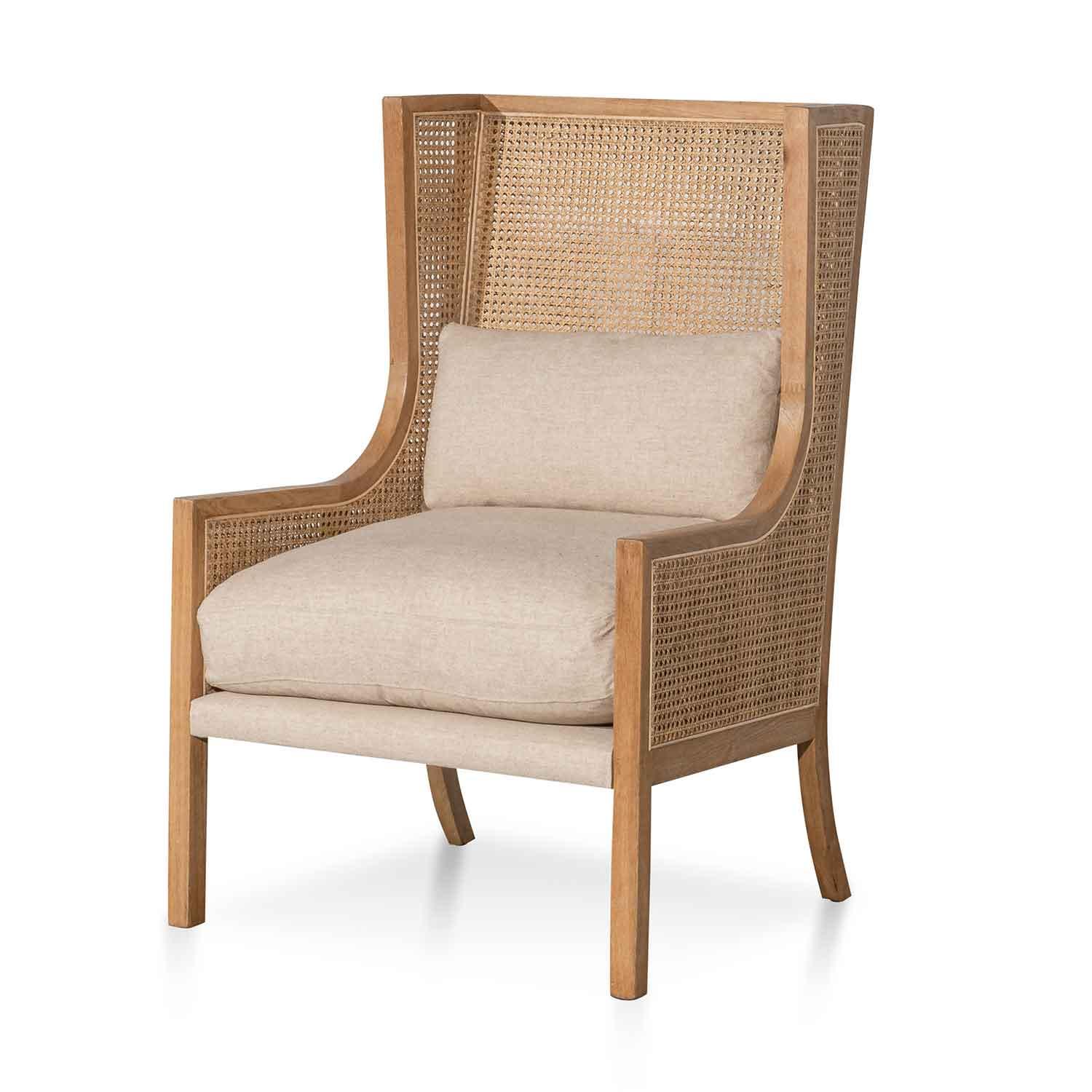 Calibre Wingback Rattan Armchair - Distress Natural - Sand White LC6398-CH - Arm ChairsLC6398-CH 2