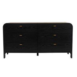 Chisholm Oak 6 Drawer Chest - Black - Chest Of Drawers330419320294128916 1