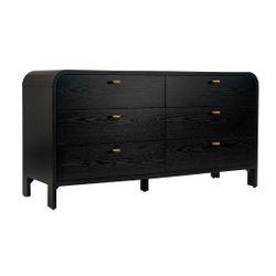 Chisholm Oak 6 Drawer Chest - Black - Chest Of Drawers330419320294128916 3