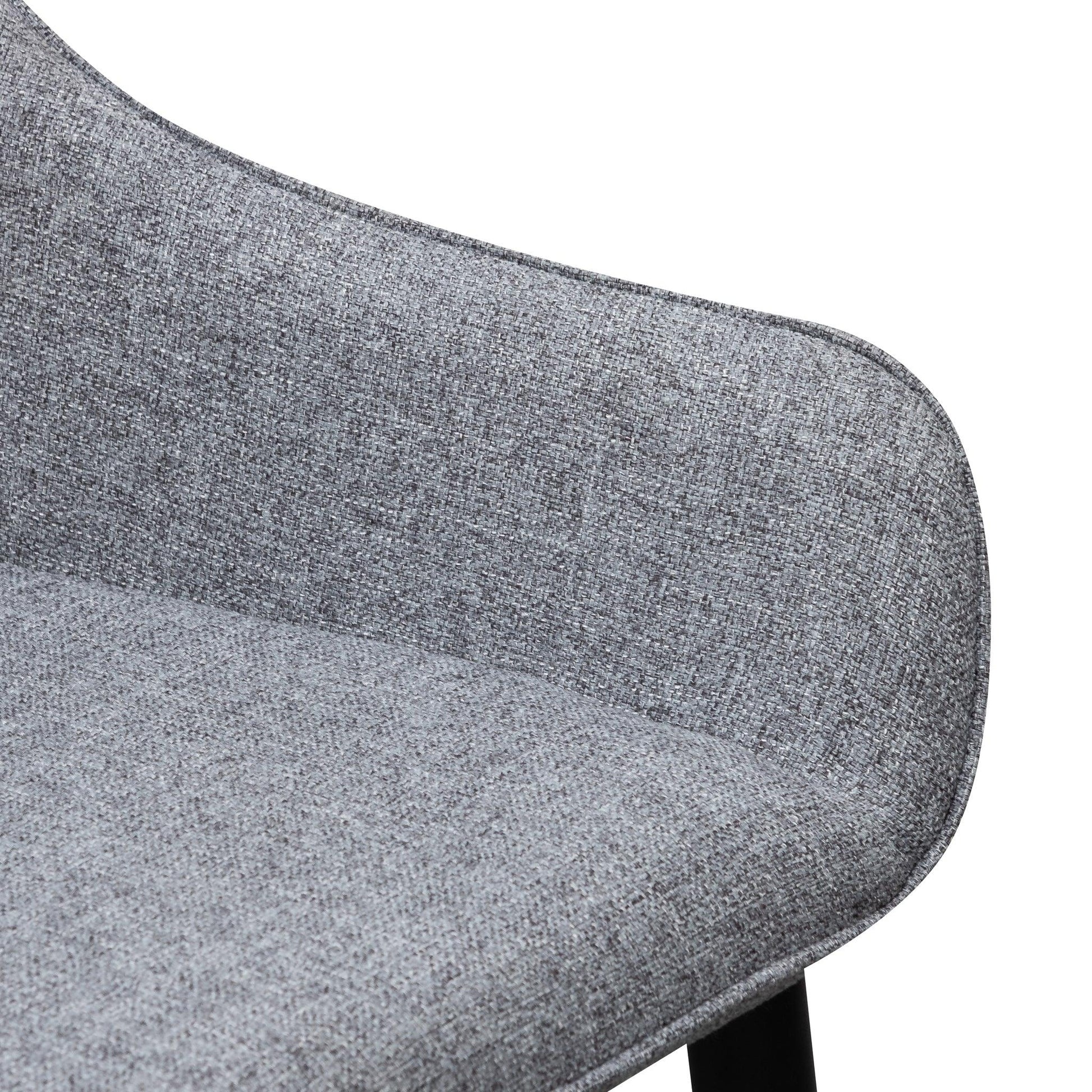 Dining Chair - Pebble Grey Fabric with Black Legs (Set of 2) - Dining ChairsDC6122-STx2 6