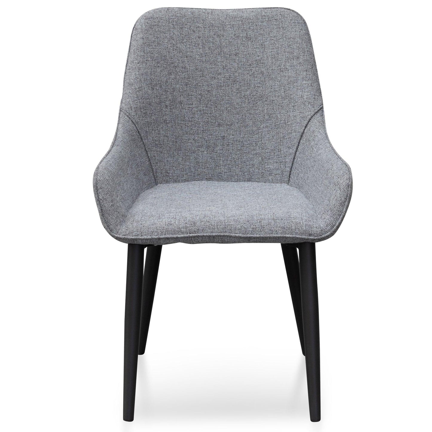 Dining Chair - Pebble Grey Fabric with Black Legs (Set of 2) - Dining ChairsDC6122-STx2 2