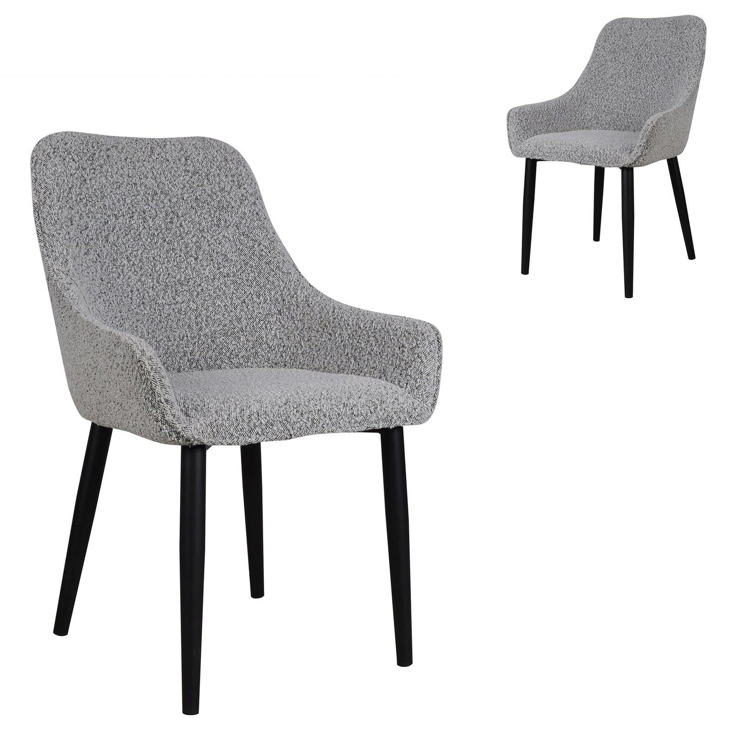 Dining Chair - Pepper Boucle in Black Legs (Set of 2) - Dining ChairsDC8044-STx2 1