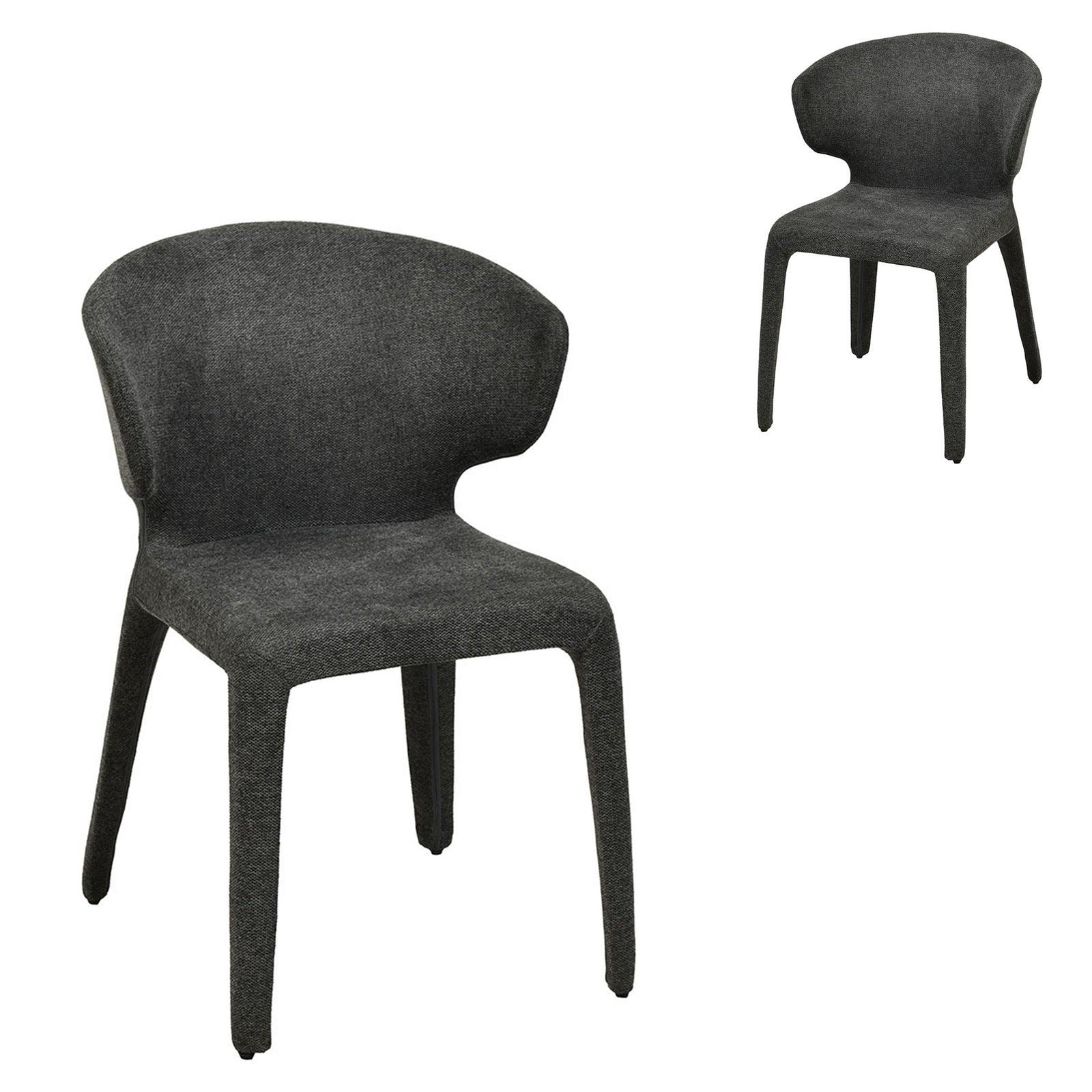 Fabric Dining Chair - Charcoal Grey (Set of 2) - Dining ChairsDC8463-FHx2 1