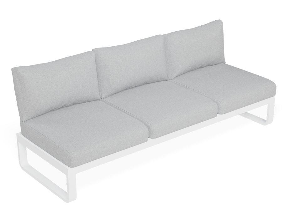 Fino Config C - Outdoor Modular Sofa in Matt White aluminium with Light Grey Cushions - C1411233679356182142658 6