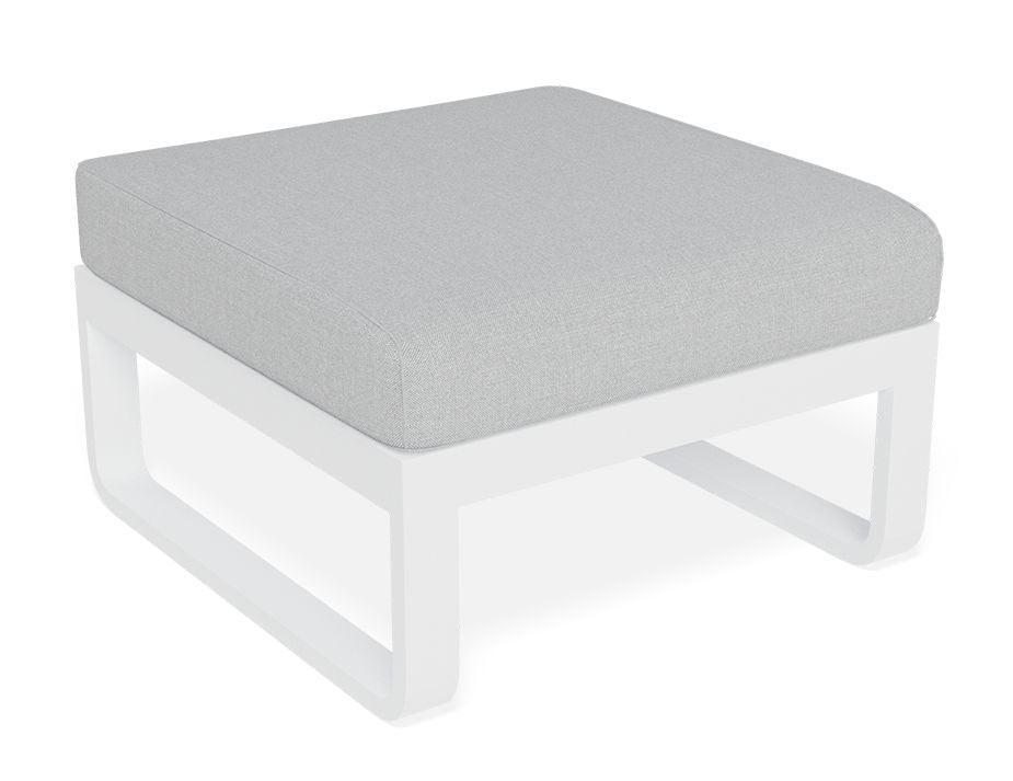 Fino Ottoman with White Frame / Light Grey Fabric - C1412190679356182100054 1