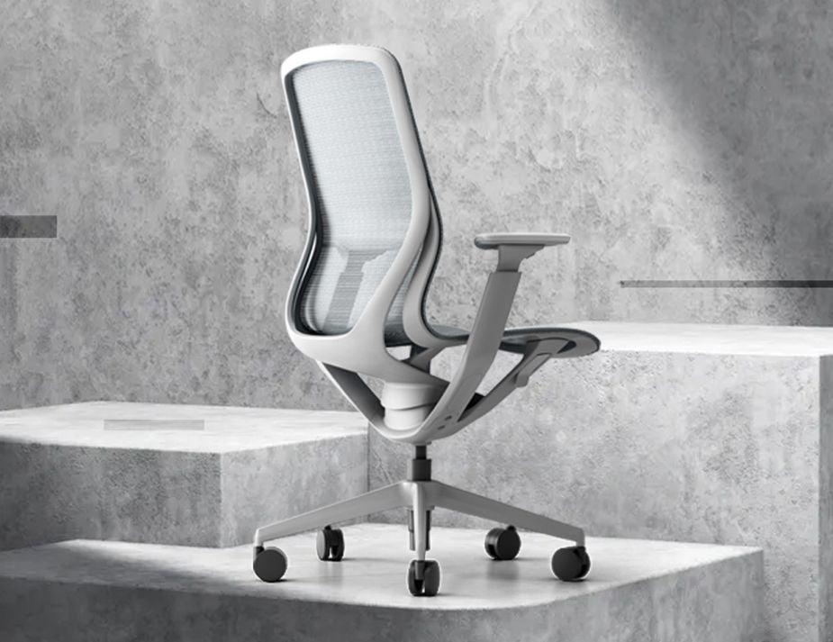 Gravity Ergonomic Office Chair - Light Grey Frame - Light Grey Mesh-Level-Prime Furniture