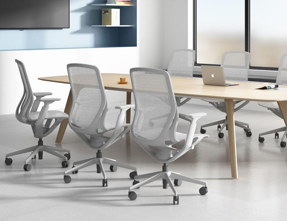 Gravity Ergonomic Office Chair - Light Grey Frame - Light Grey Mesh-Level-Prime Furniture