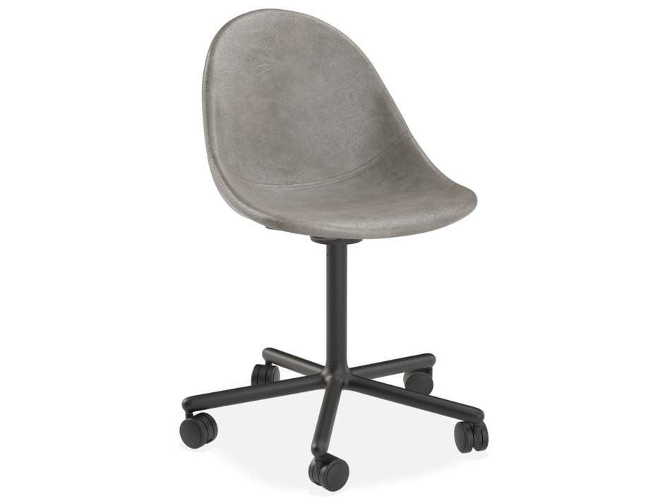 Pebble Chair Grey Upholstered Vintage Seat - Natural Beechwood Base-Level-Prime Furniture