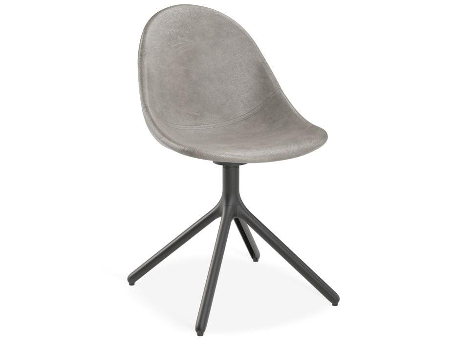 Pebble Chair Grey Upholstered Vintage Seat - Natural Beechwood Base-Level-Prime Furniture