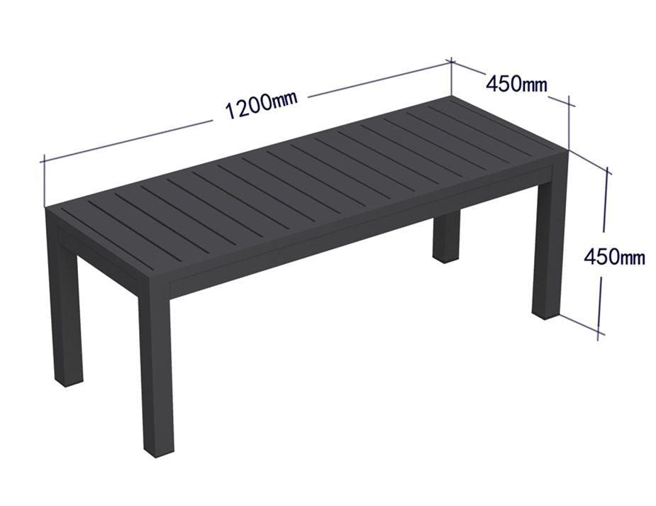 Halki Bench Seat - Outdoor - 120cm - Charcoal - C1412070759356182151384 5