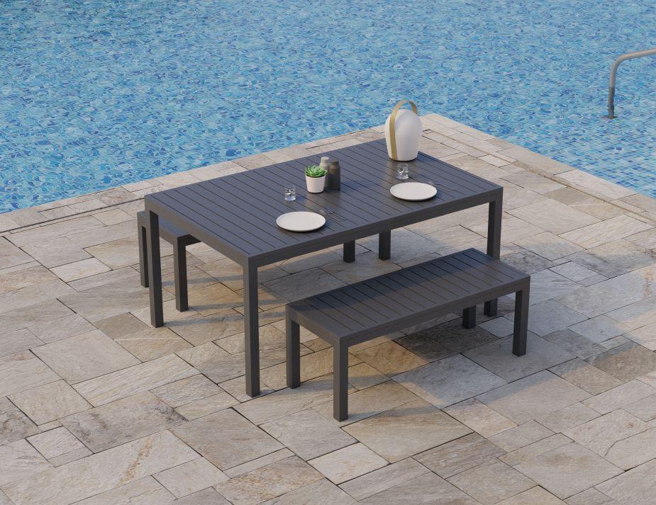 Halki Bench Seat - Outdoor - 120cm - Charcoal - C1412070759356182151384 2