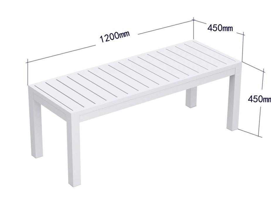 Halki Bench Seat - Outdoor - 120cm - White - C1412070679356182151377 5