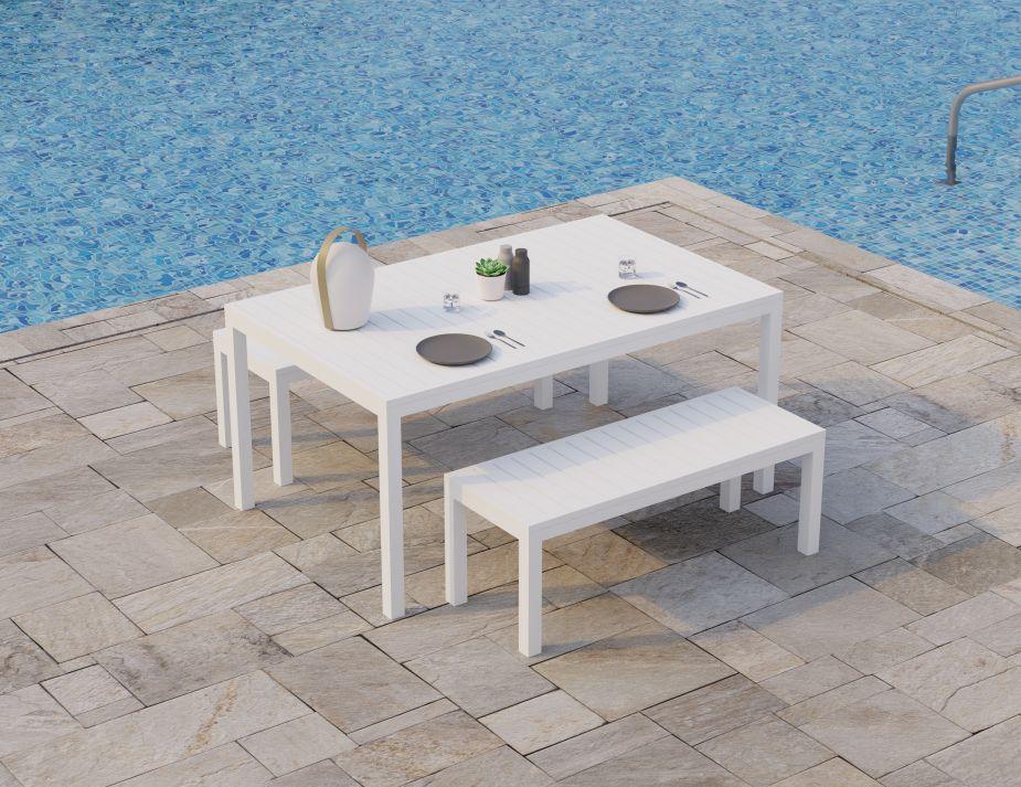 Halki Bench Seat - Outdoor - 120cm - White - C1412070679356182151377 2