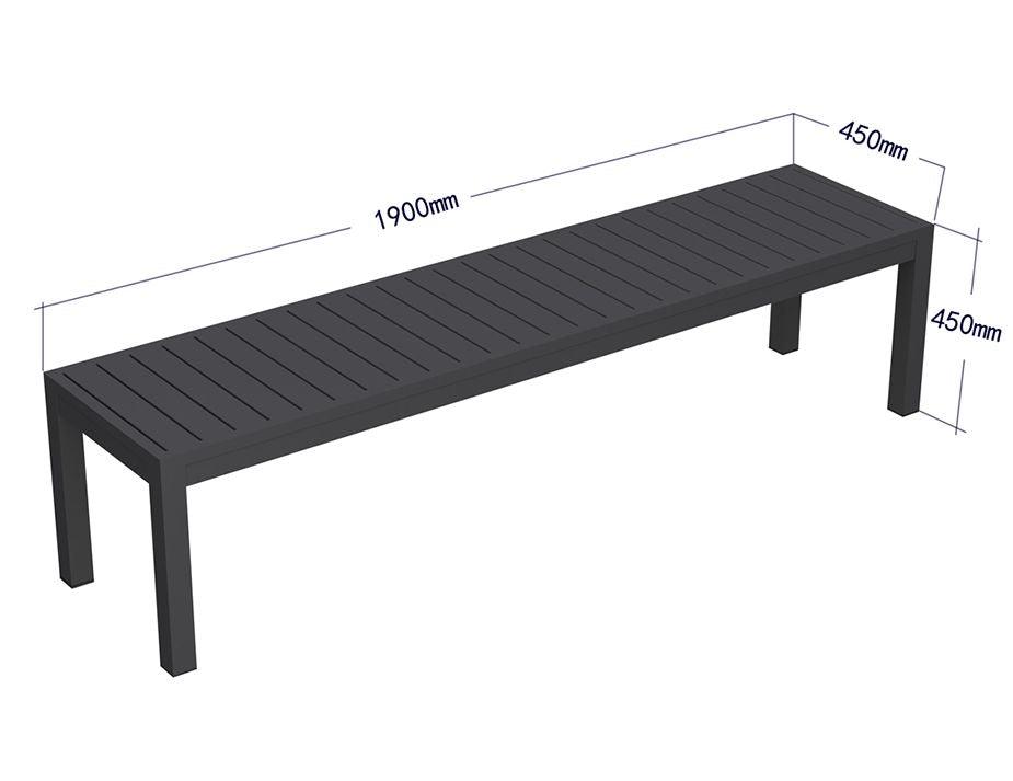 Halki Bench Seat - Outdoor - 190cm - Charcoal - C1412071759356182151407 5