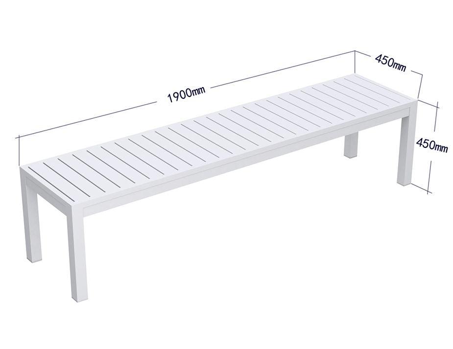 Halki Bench Seat - Outdoor - 190cm - White - C1412071679356182151391 5