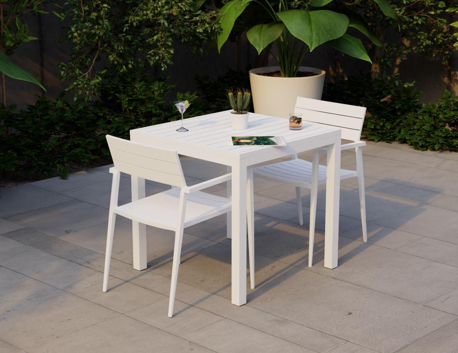 Halki Table Matt White Aluminium 77cm x 77cm - C1412045679356182151353 3