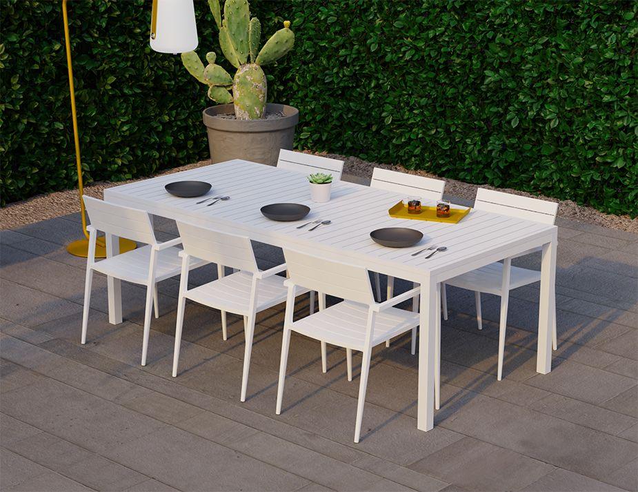 Halki Table - Outdoor - 220cm x 100cm - White - C1412042679356182099785 2