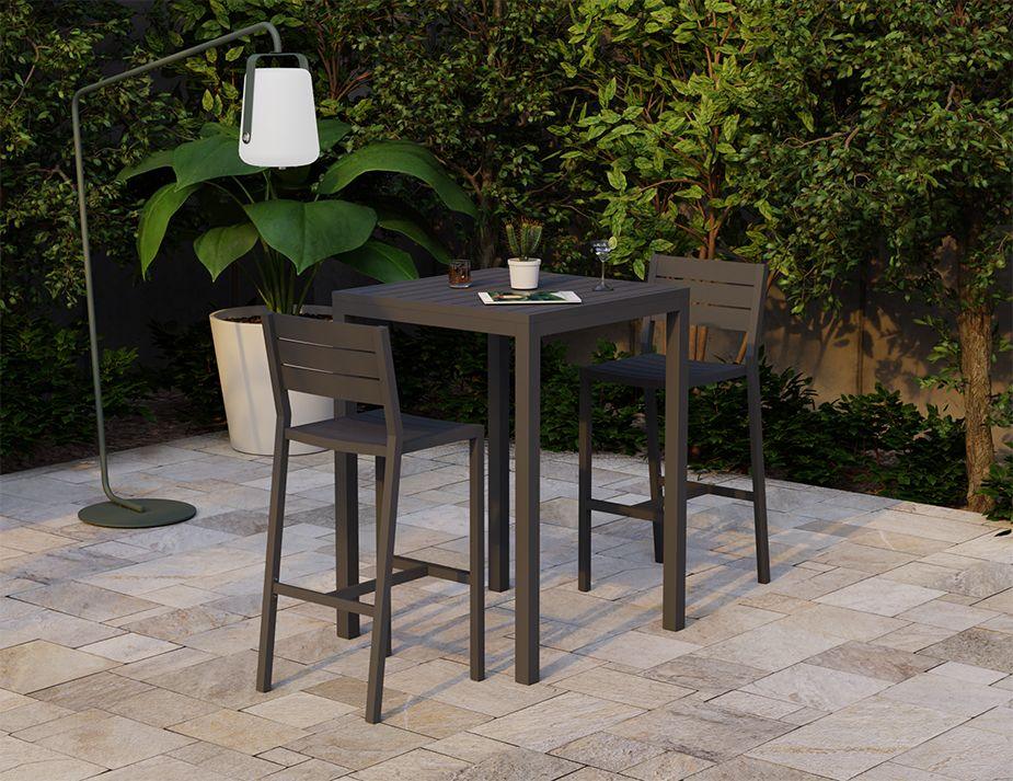 Halki Table - Outdoor - High Bar - Matt Charcoal 77 x 77cm - C1412044759356182099839 6